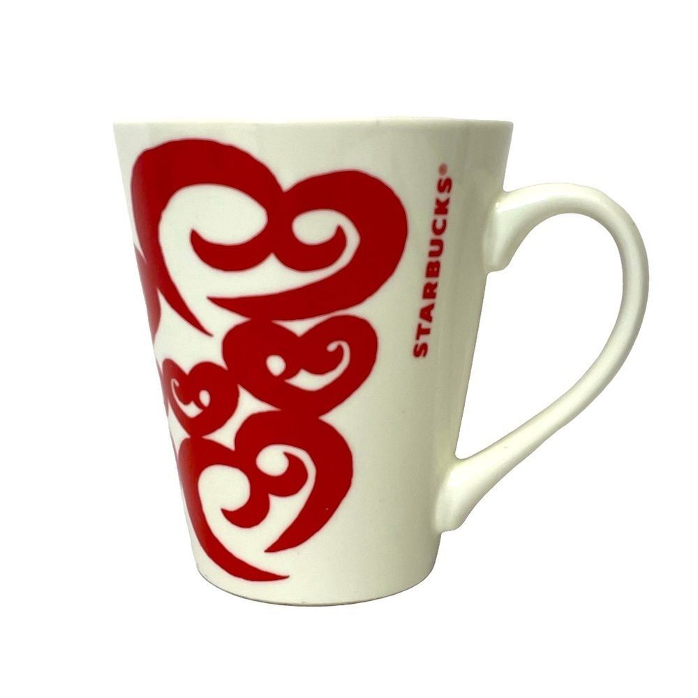 Starbuck’s 2016 Valentine’s Day White w/ Red Hearts Tall Mug